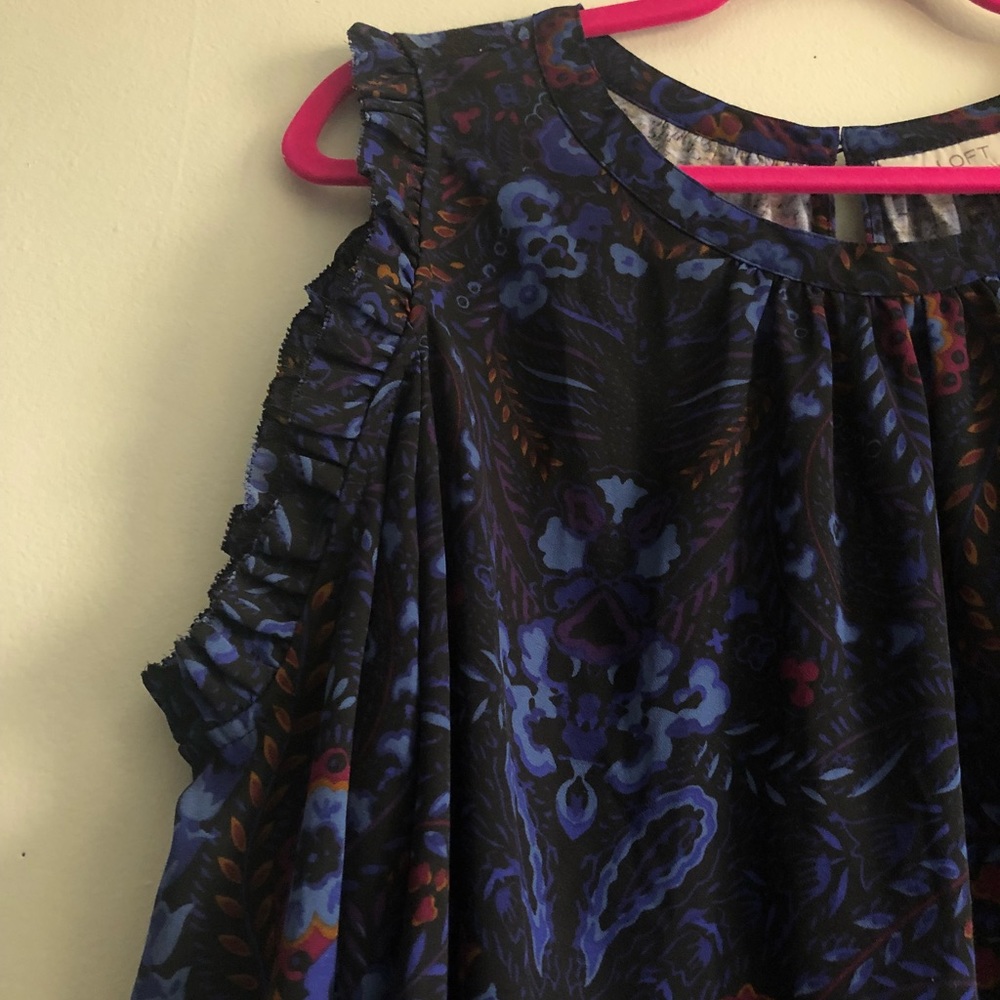 Loft Paisley Cold Shoulder Blouse